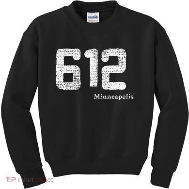 Distressed 612 Area Code Minneapolis Minnesota Kids Sweatshirt