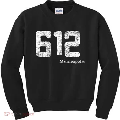 Distressed 612 Area Code Minneapolis Minnesota Kids Sweatshirt