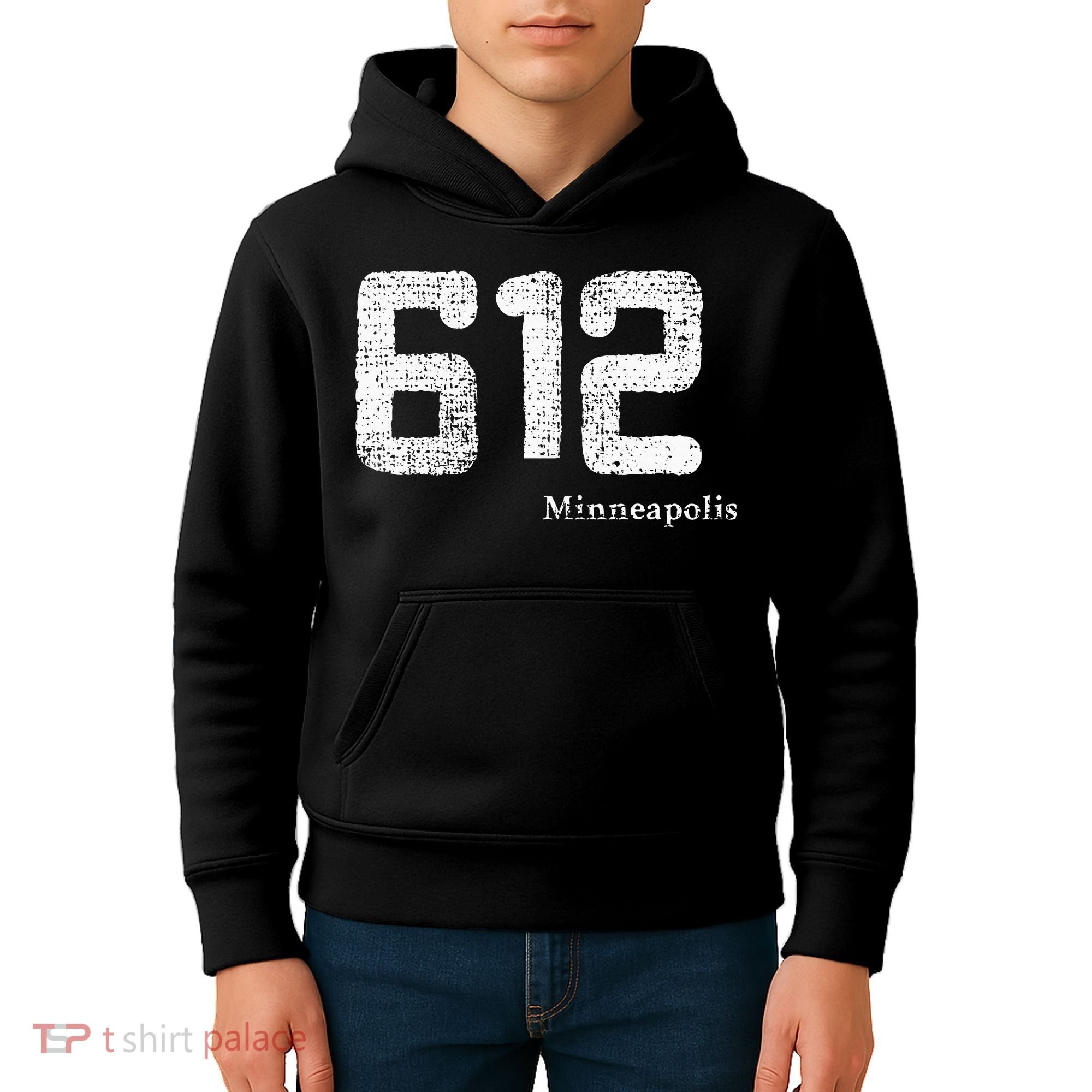 Distressed 612 Area Code Minneapolis Minnesota Kids Hoodie