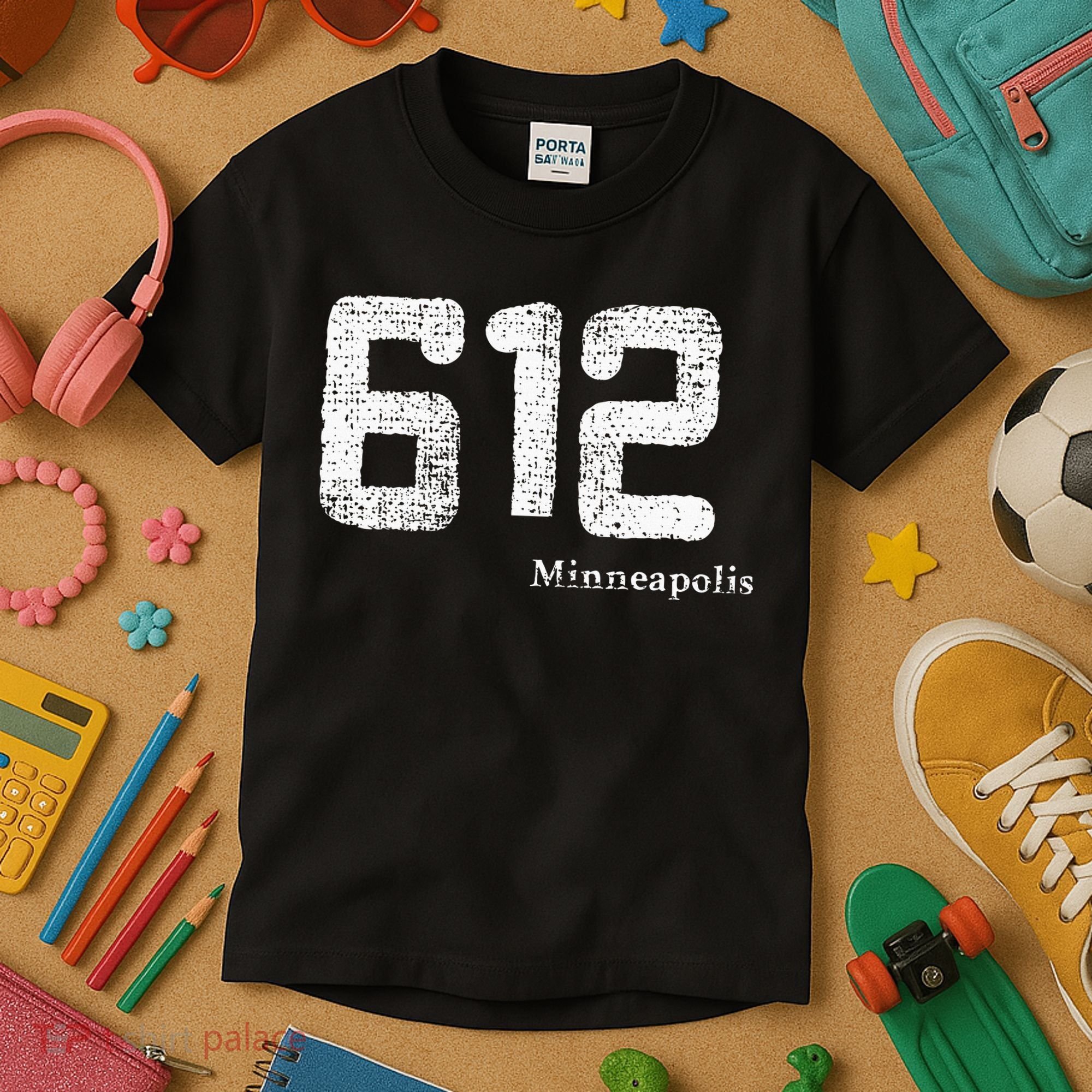Distressed 612 Area Code Minneapolis Minnesota Kids T-Shirt