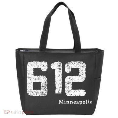 Distressed 612 Area Code Minneapolis Minnesota Tote Bag