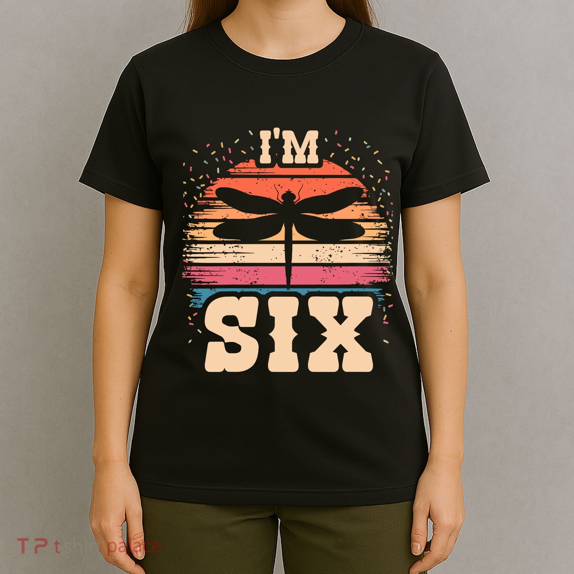 Dragonfly 6 Year Old Birthday Boy Girl 6th Insect Birthday T-Shirt