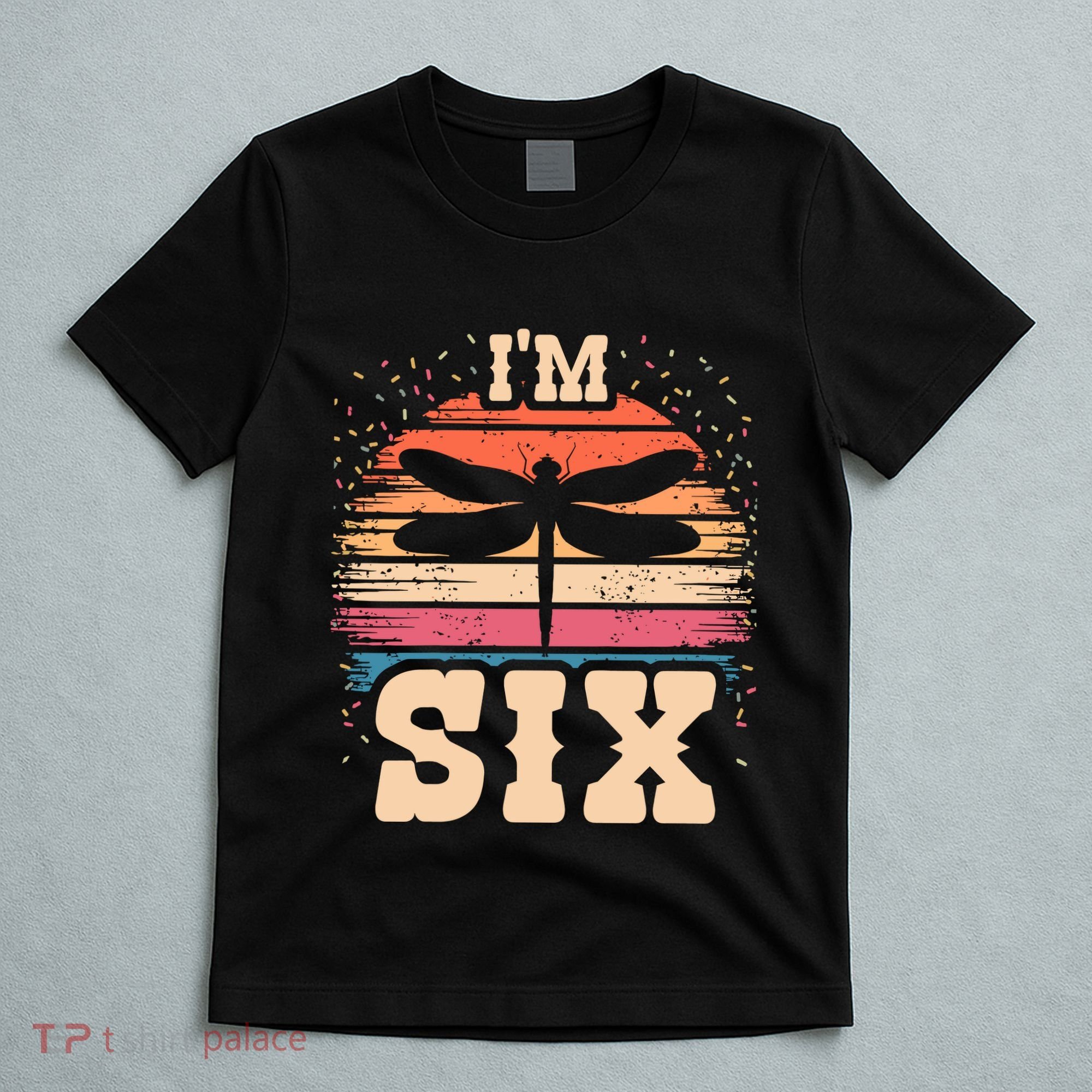 Dragonfly 6 Year Old Birthday Boy Girl 6th Insect Birthday T-Shirt