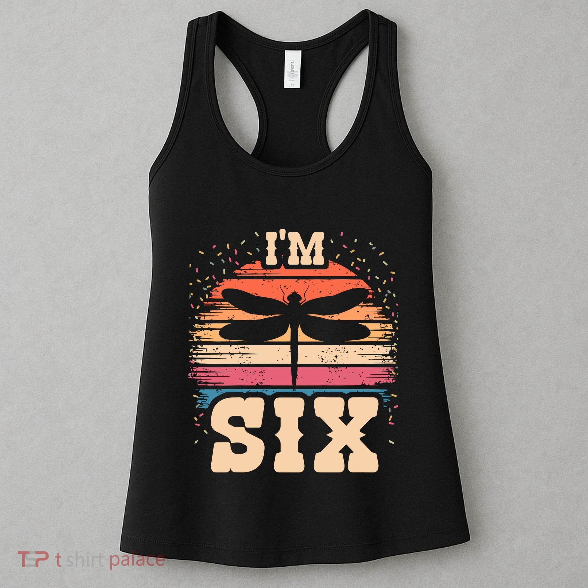 Dragonfly 6 Year Old Birthday Boy Girl 6th Insect Birthday Women's Tank Top