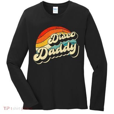 Disco 70's Costume Wo Retro Disco Daddy Women's Long Sleeve Shirt
