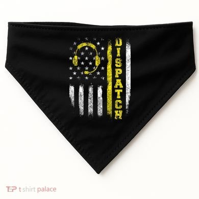 Dispatch 911 Dispatcher First Responder Emergency Call Usa USA-Made Doggie Bandana