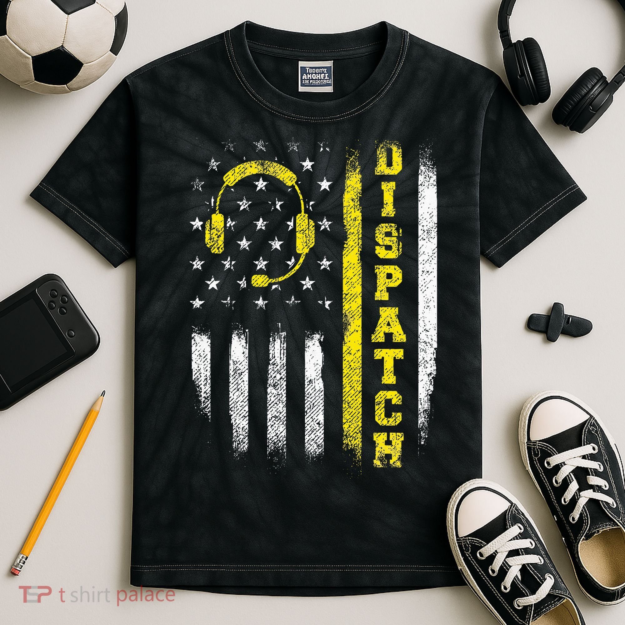 Dispatch 911 Dispatcher First Responder Emergency Call Usa Kids Tie-Dye T-Shirt