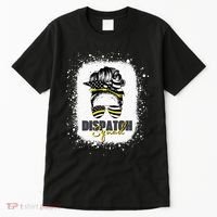 Dispatcher 911 Women Messy Bun American Flag Dispatch Squad Tall T-Shirt thumb 0
