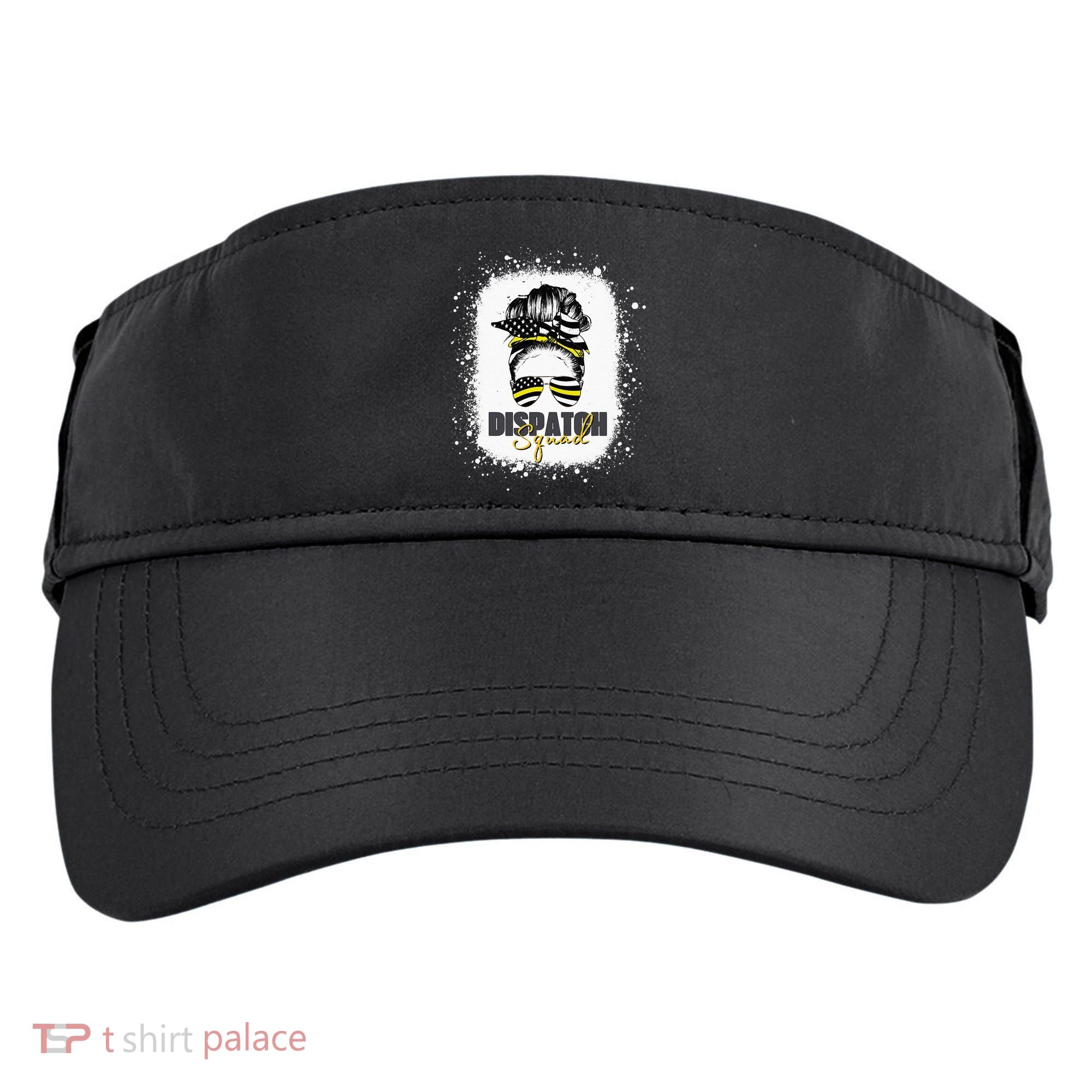 Dispatcher 911 Women Messy Bun American Flag Dispatch Squad Adult Drive Performance Visor