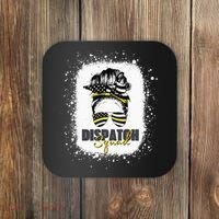 Dispatcher 911 Women Messy Bun American Flag Dispatch Squad Coaster thumb 0