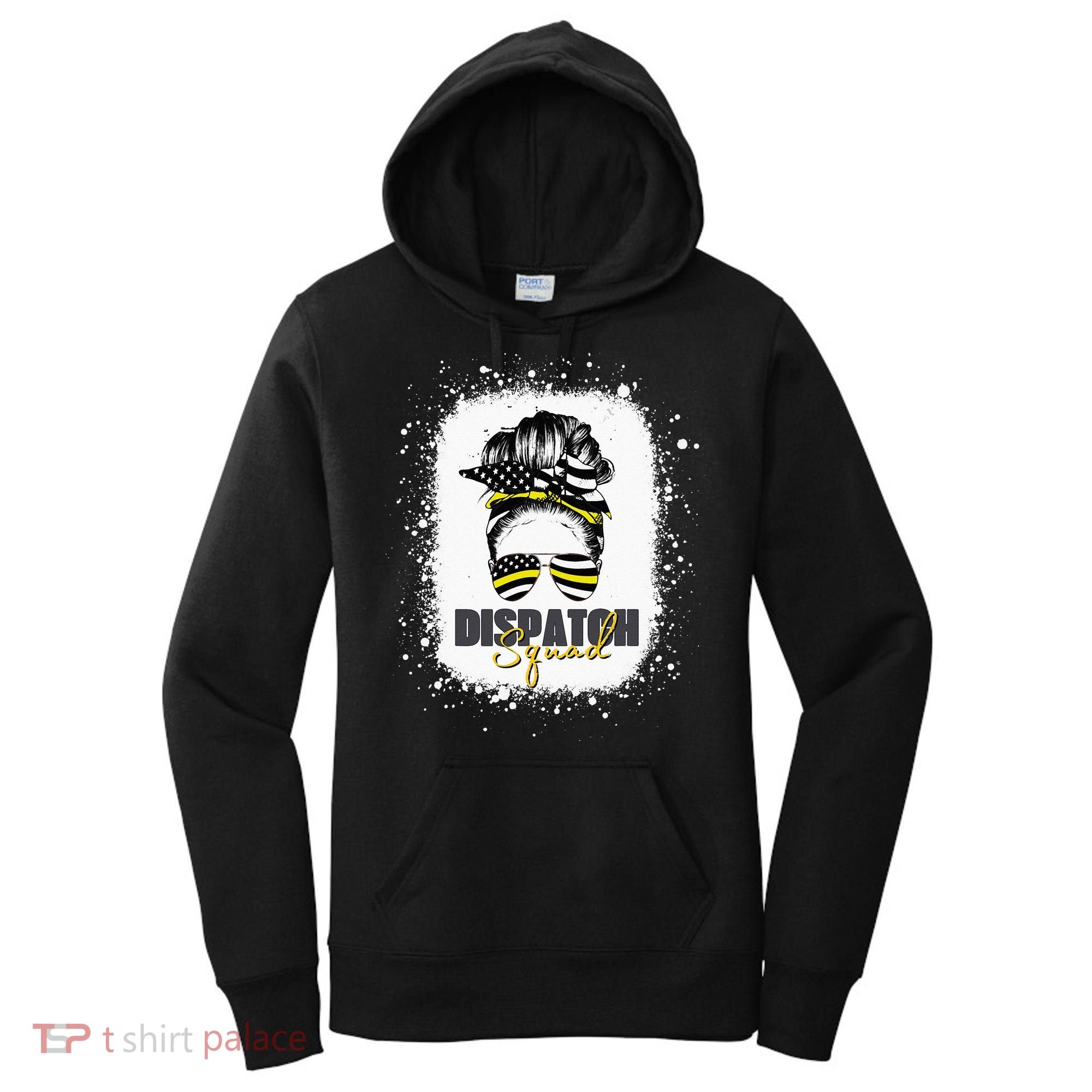 Dispatcher 911 Women Messy Bun American Flag Dispatch Squad Women's Hoodie