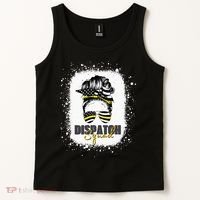 Dispatcher 911 Women Messy Bun American Flag Dispatch Squad Tank Top thumb 2