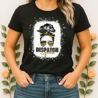 Dispatcher 911 Women Messy Bun American Flag Dispatch Squad Women's T-Shirt thumb 2