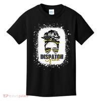 Dispatcher 911 Women Messy Bun American Flag Dispatch Squad Kids T-Shirt thumb 0