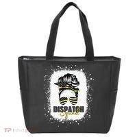 Dispatcher 911 Women Messy Bun American Flag Dispatch Squad Tote Bag thumb 0