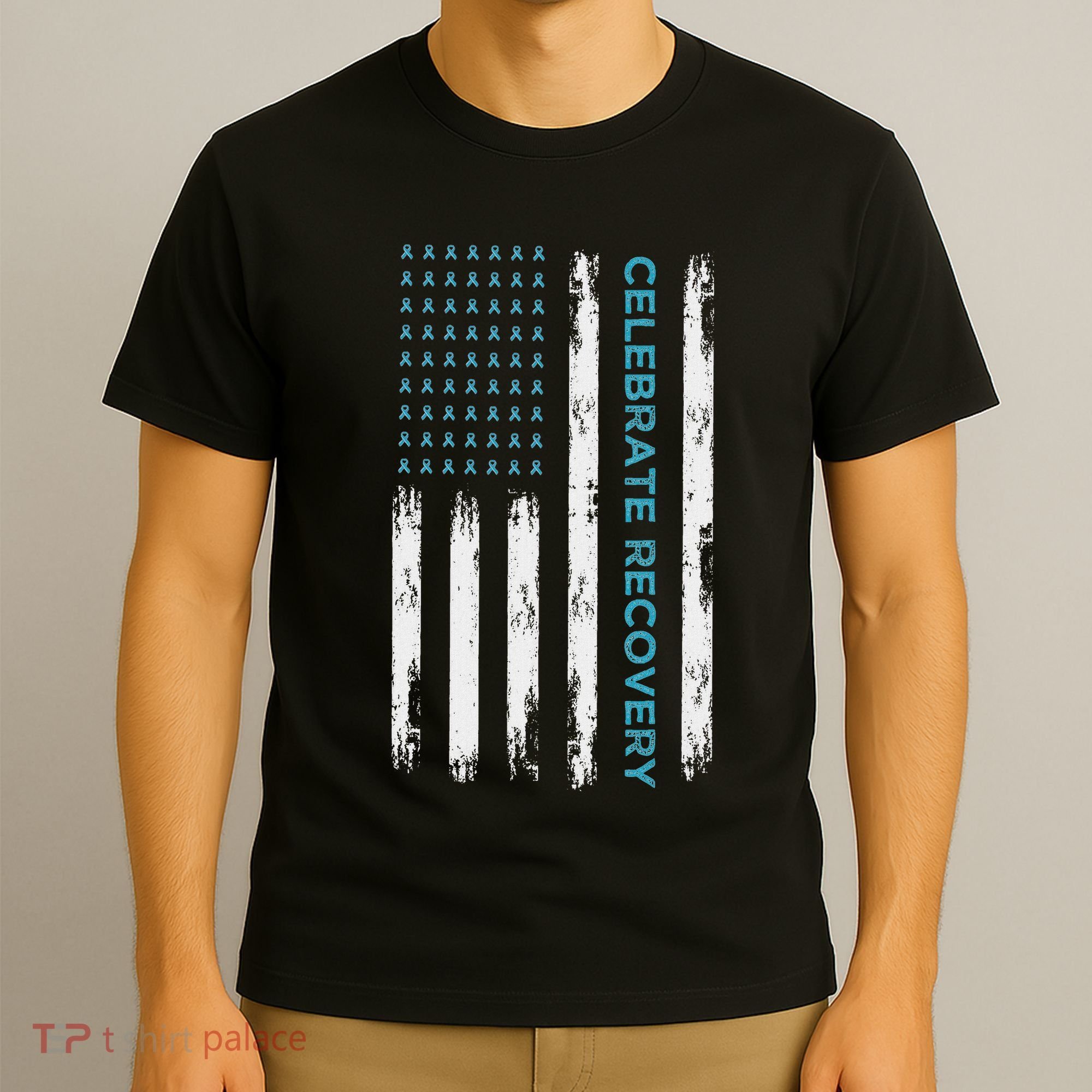Drug Alcohol Addiction Recovery Celebrate Recovery Usa Flag T-Shirt