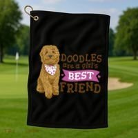 Doodles Are A Girls Best Friend Golf Towel thumb 1