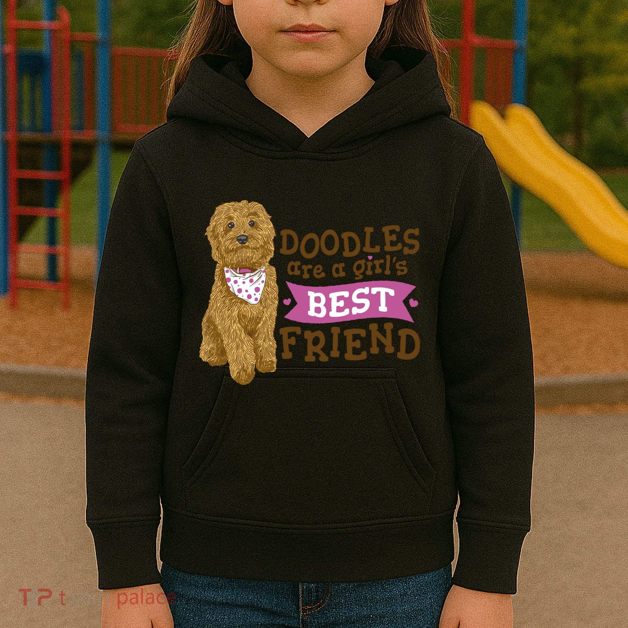 Doodles Are A Girls Best Friend Kids Hoodie