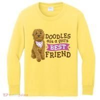 Doodles Are A Girls Best Friend Kids Long Sleeve Shirt thumb 0