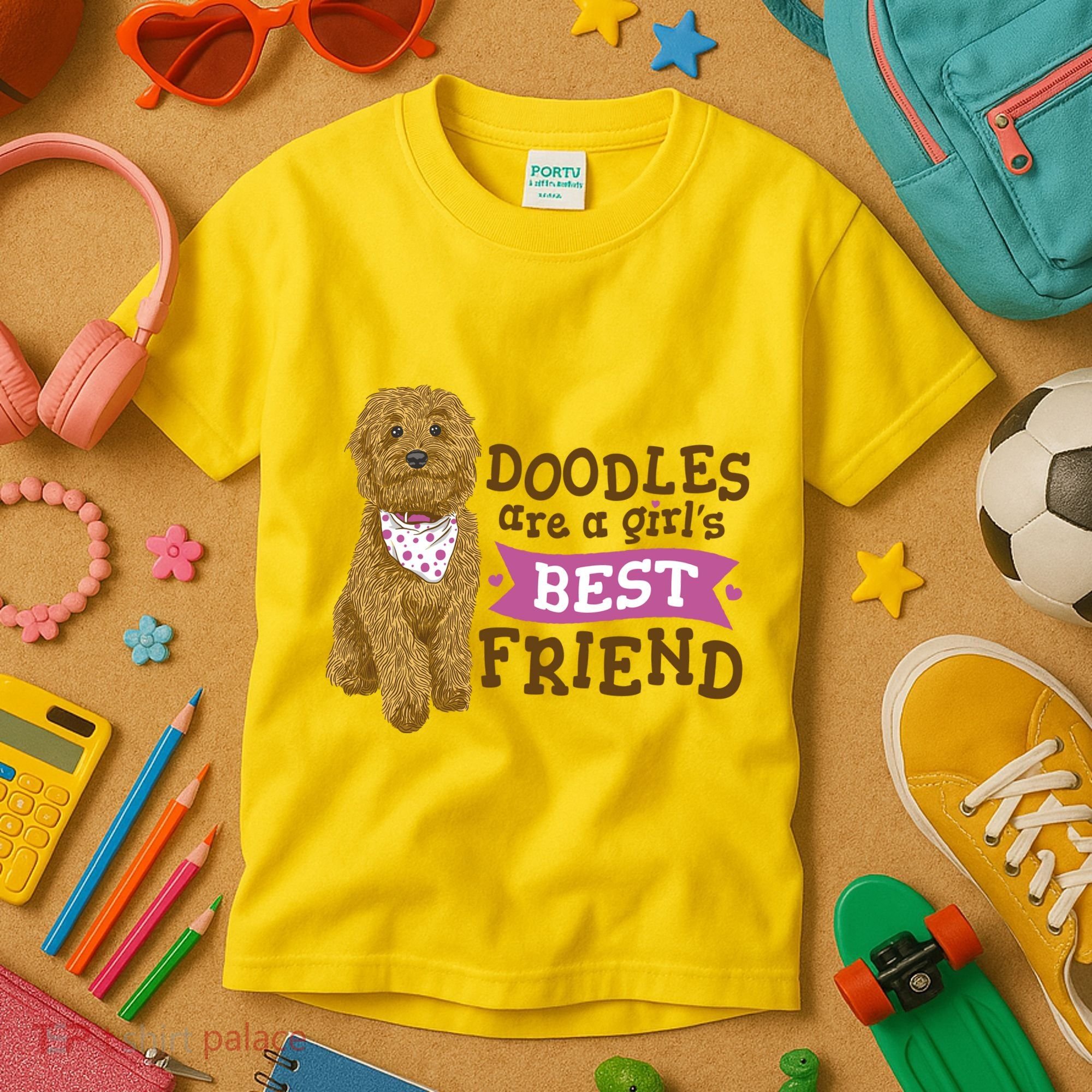 Doodles Are A Girls Best Friend Kids T-Shirt