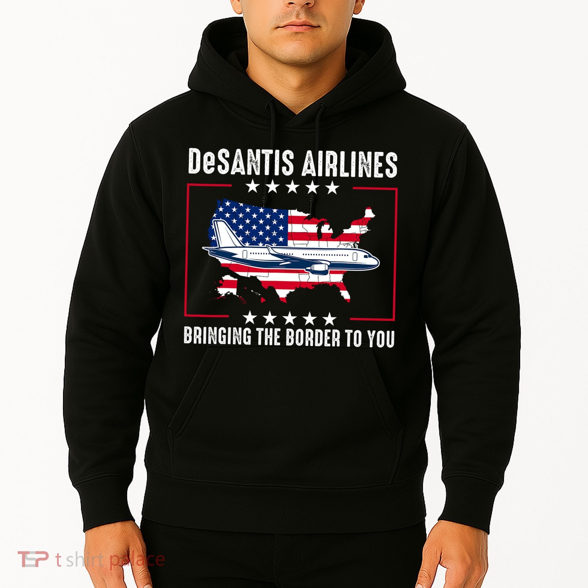 DeSantis Airlines American US Flag Hoodie