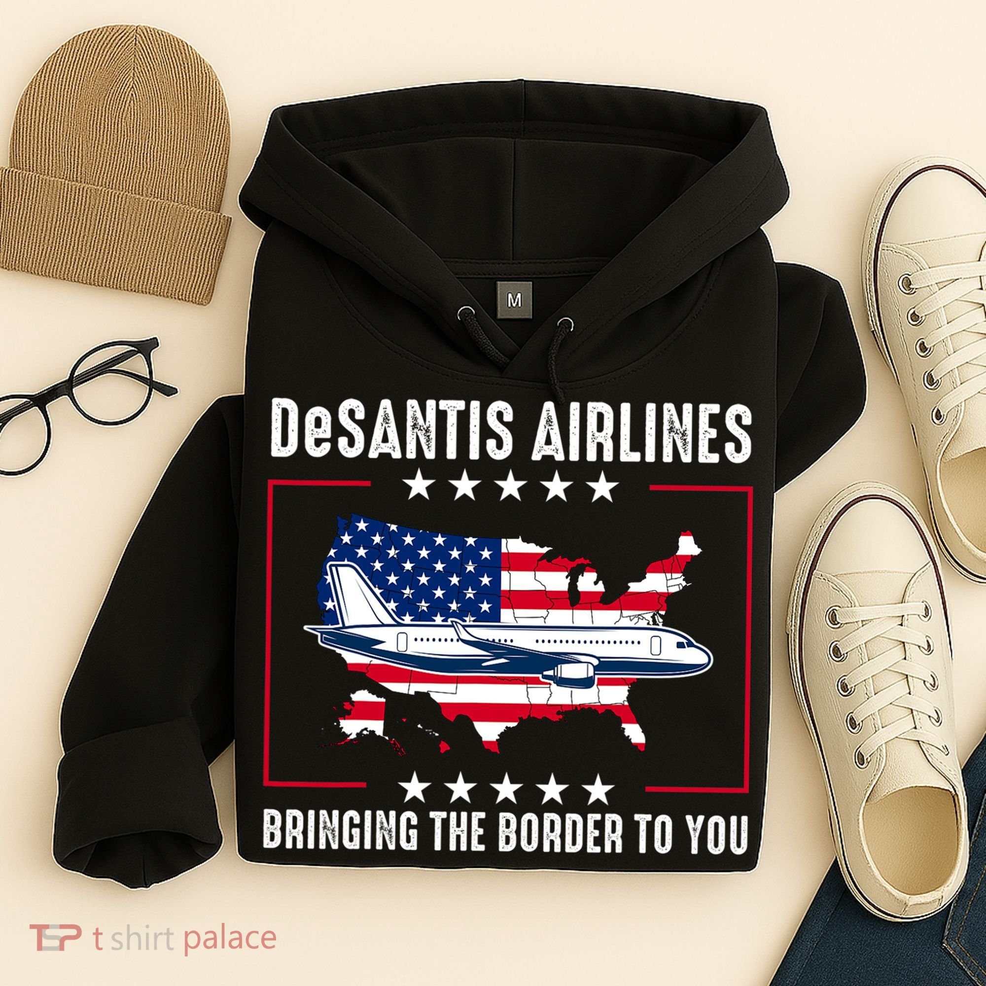 DeSantis Airlines American US Flag Hoodie