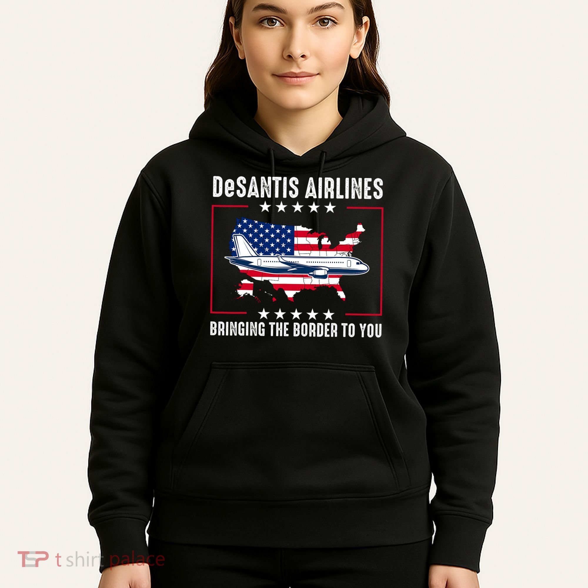 DeSantis Airlines American US Flag Hoodie