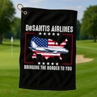 DeSantis Airlines American US Flag Golf Towel thumb 1