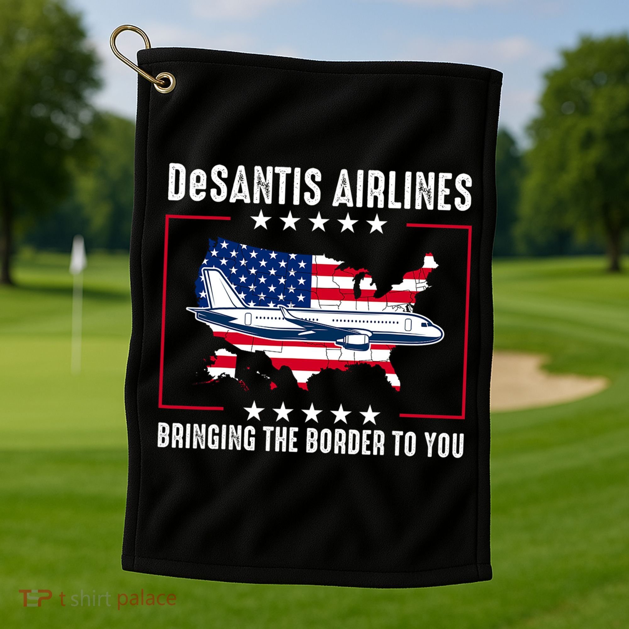 DeSantis Airlines American US Flag Golf Towel