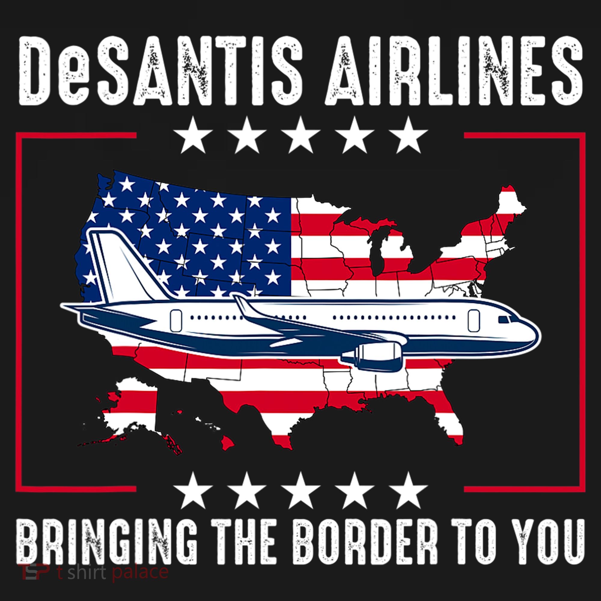 DeSantis Airlines American US Flag Kids Long Sleeve Shirt