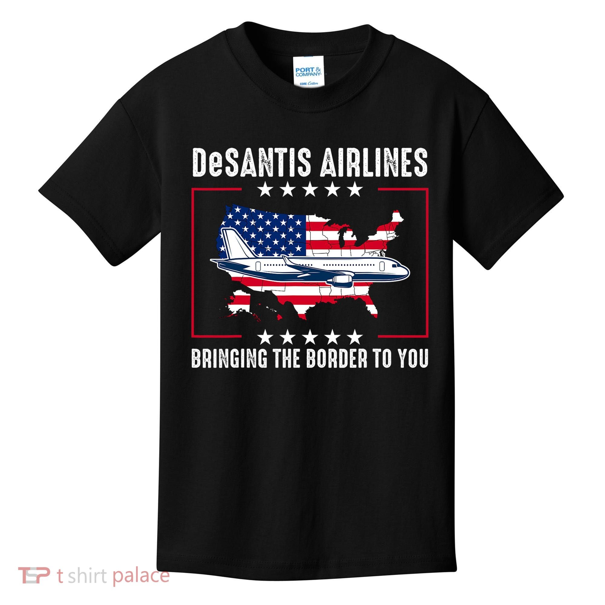 DeSantis Airlines American US Flag Kids T-Shirt