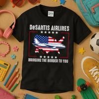 DeSantis Airlines American US Flag Kids T-Shirt thumb 3