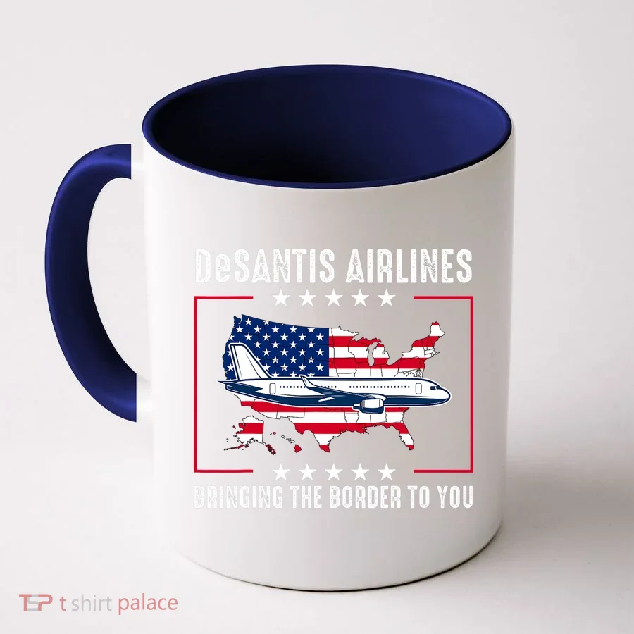 DeSantis Airlines American US Flag Coffee Mug