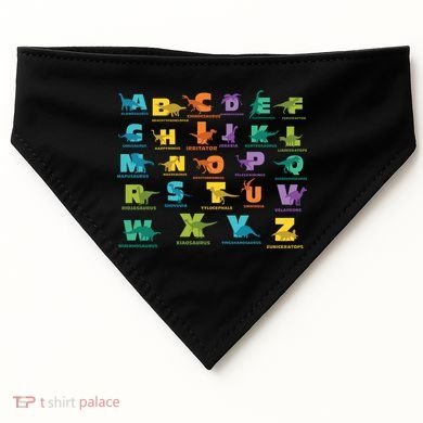 Dinosaurs Alphabet ABC Dino Identification USA-Made Doggie Bandana