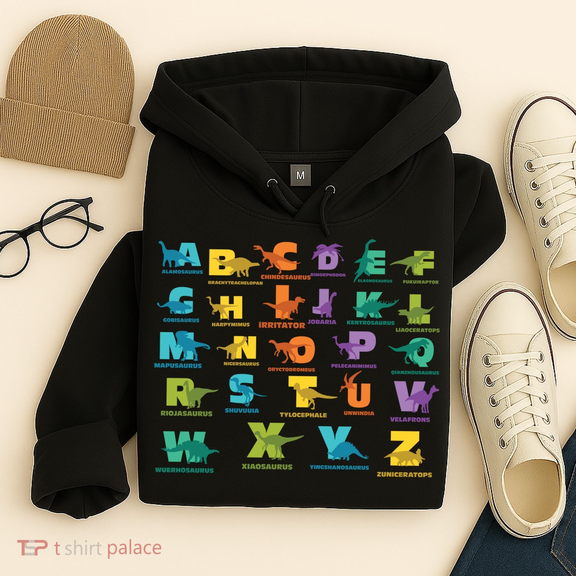 Dinosaurs Alphabet ABC Dino Identification Hoodie