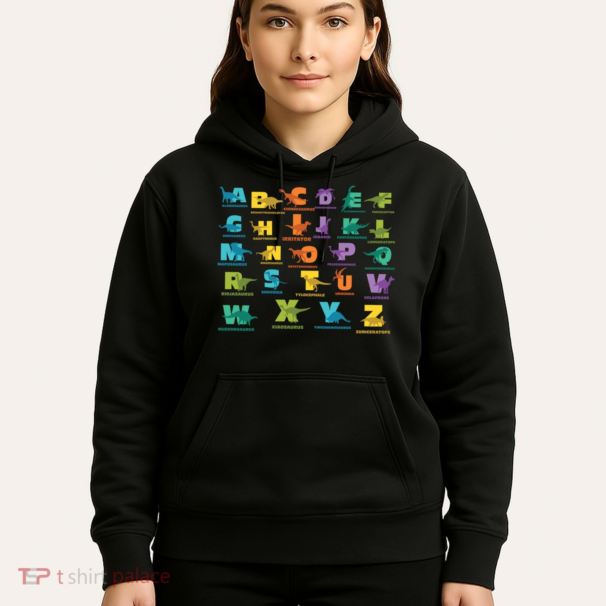 Dinosaurs Alphabet ABC Dino Identification Hoodie