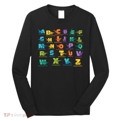 Dinosaurs Alphabet ABC Dino Identification Long Sleeve Shirt