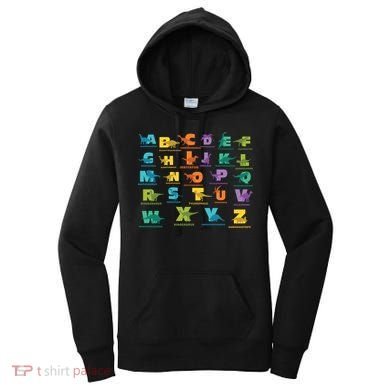 Dinosaurs Alphabet ABC Dino Identification Women's Hoodie