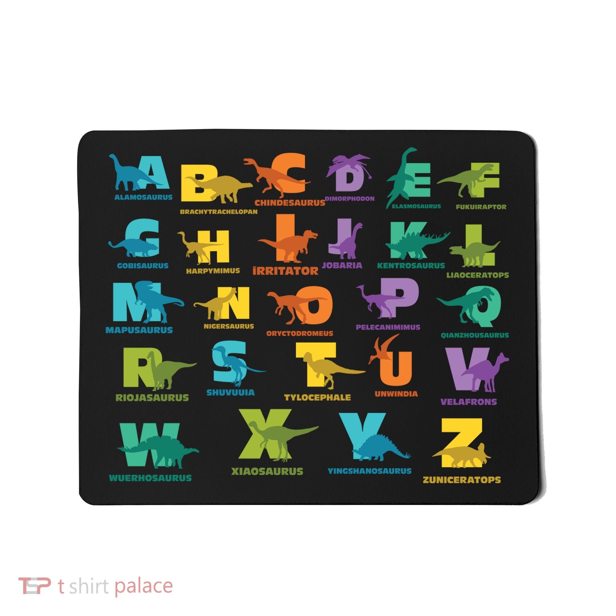 Dinosaurs Alphabet ABC Dino Identification Mousepad