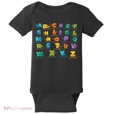 Dinosaurs Alphabet ABC Dino Identification Baby Bodysuit