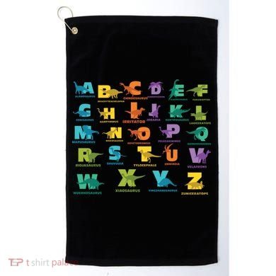 Dinosaurs Alphabet ABC Dino Identification Golf Towel