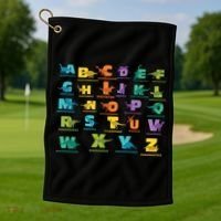 Dinosaurs Alphabet ABC Dino Identification Golf Towel thumb 1
