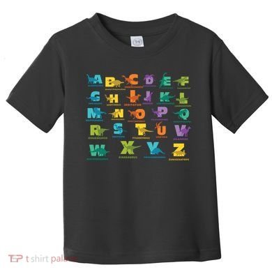 Dinosaurs Alphabet ABC Dino Identification Toddler T-Shirt