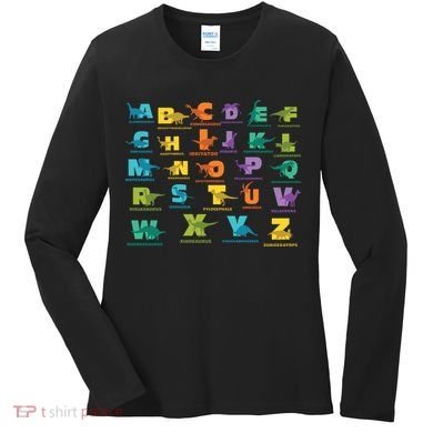 Dinosaurs Alphabet ABC Dino Identification Women's Long Sleeve Shirt