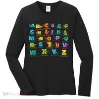 Dinosaurs Alphabet ABC Dino Identification Women's Long Sleeve Shirt thumb 0