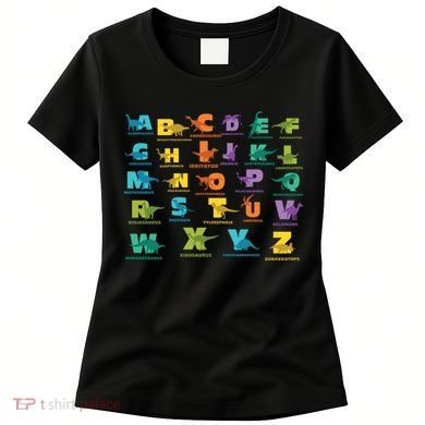 Dinosaurs Alphabet ABC Dino Identification Women's T-Shirt