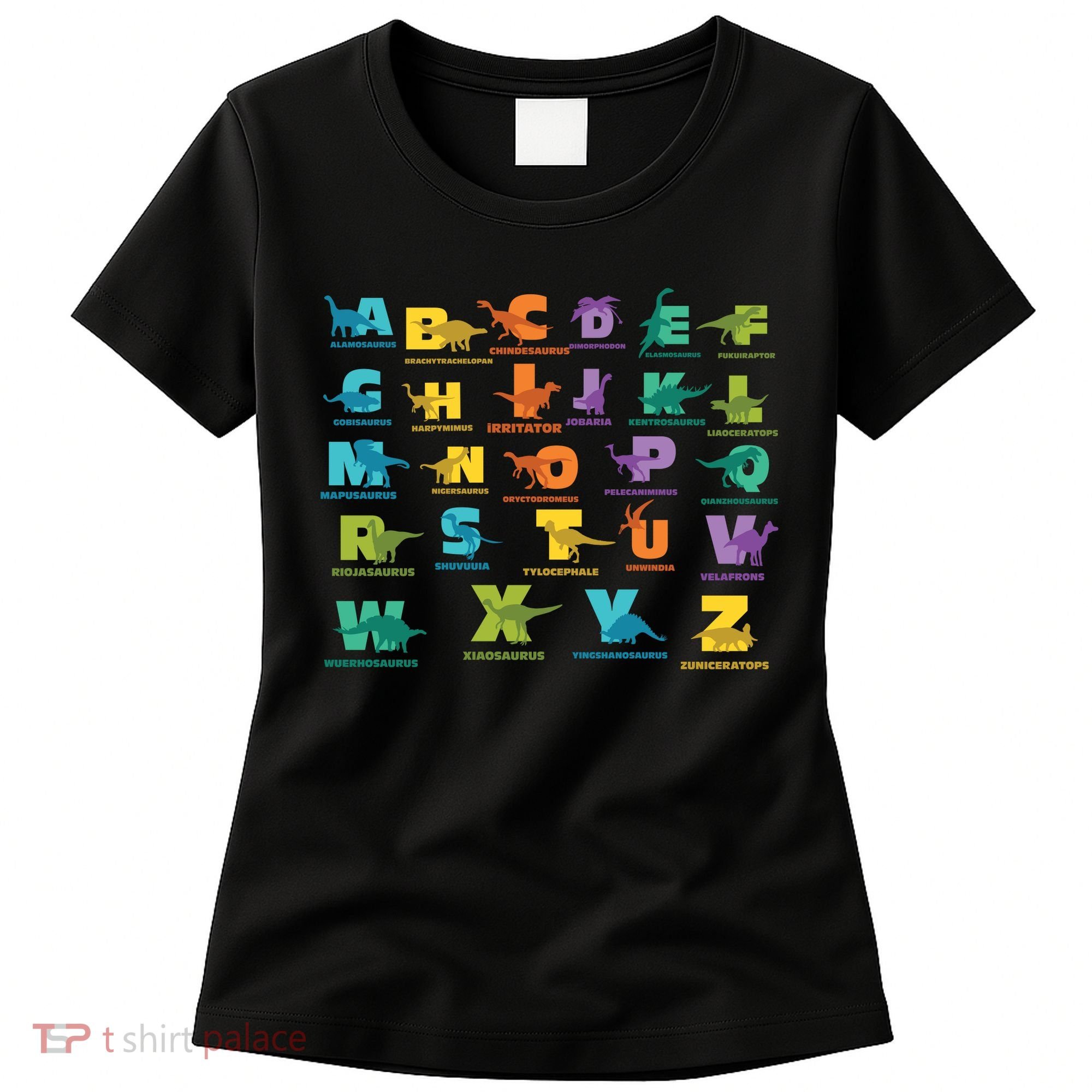 Dinosaurs Alphabet ABC Dino Identification Women's T-Shirt