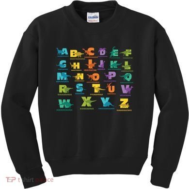 Dinosaurs Alphabet ABC Dino Identification Kids Sweatshirt