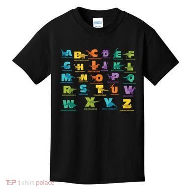 Dinosaurs Alphabet ABC Dino Identification Kids T-Shirt
