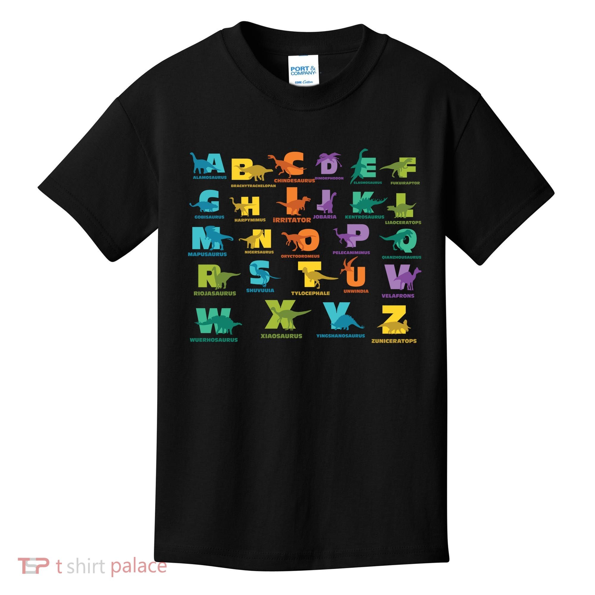 Dinosaurs Alphabet ABC Dino Identification Kids T-Shirt